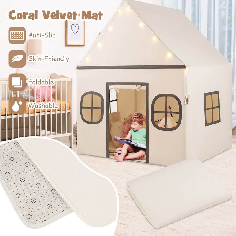 Honeyjoy Kids Play Tent with Padded Mat, Star Lights, Side Storage - See Details