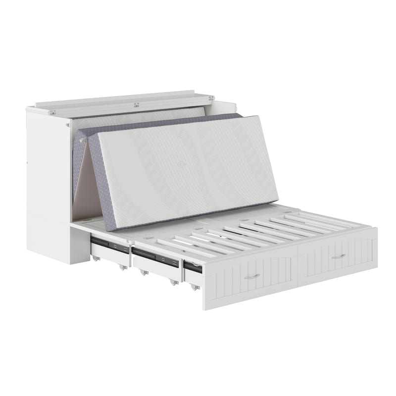 Southampton Murphy Bed Chest with Mattress & Built-In Charger
