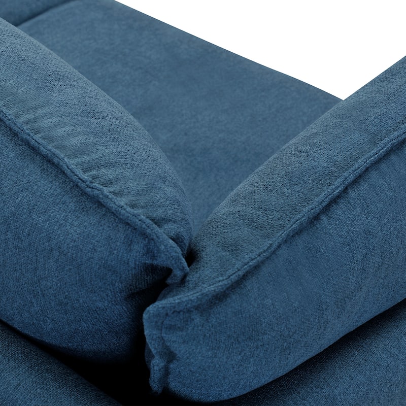 Juliett Blue or Grey 80" Upholstered 3 Seater Power Footrest Cloud Sofa Couch