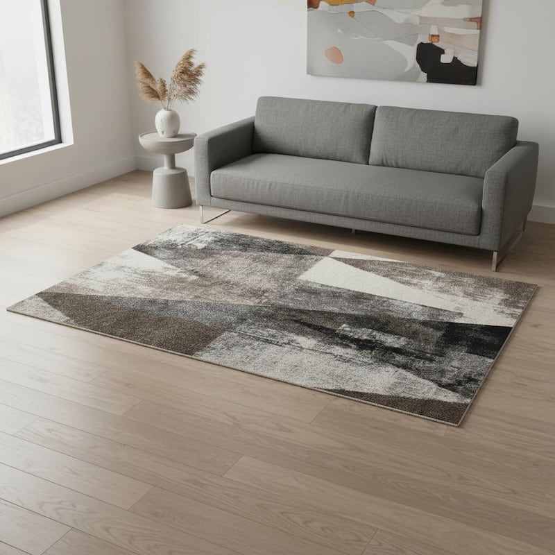 HomeRoots Geometric Modern Rectangle Area Rug - 5' X 8' - 5' X 8'