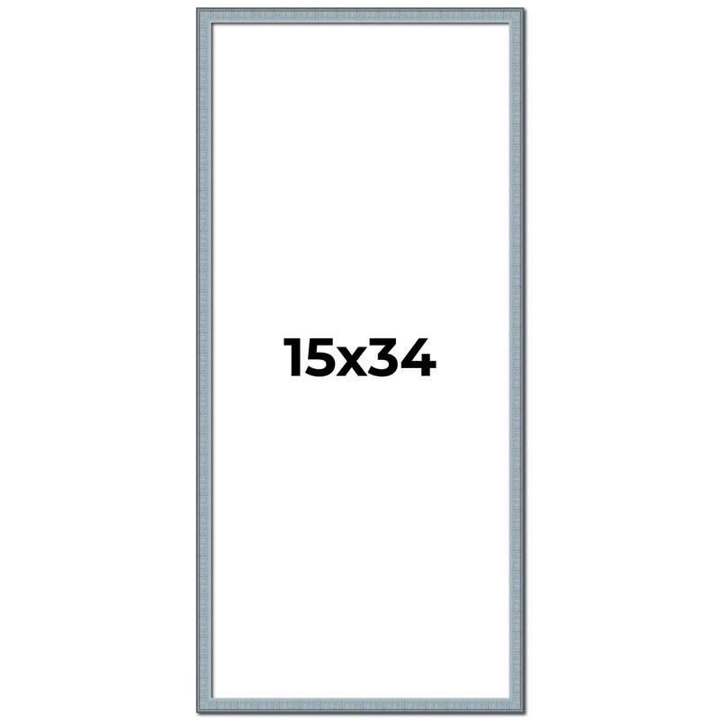 15x34 Frame Rustic Sky Blue Solid Wood Picture Frame | 0.75 Inch