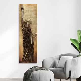 "Liberty" Handed Painted Rugged Wooden with Gold Leaf Wall Art