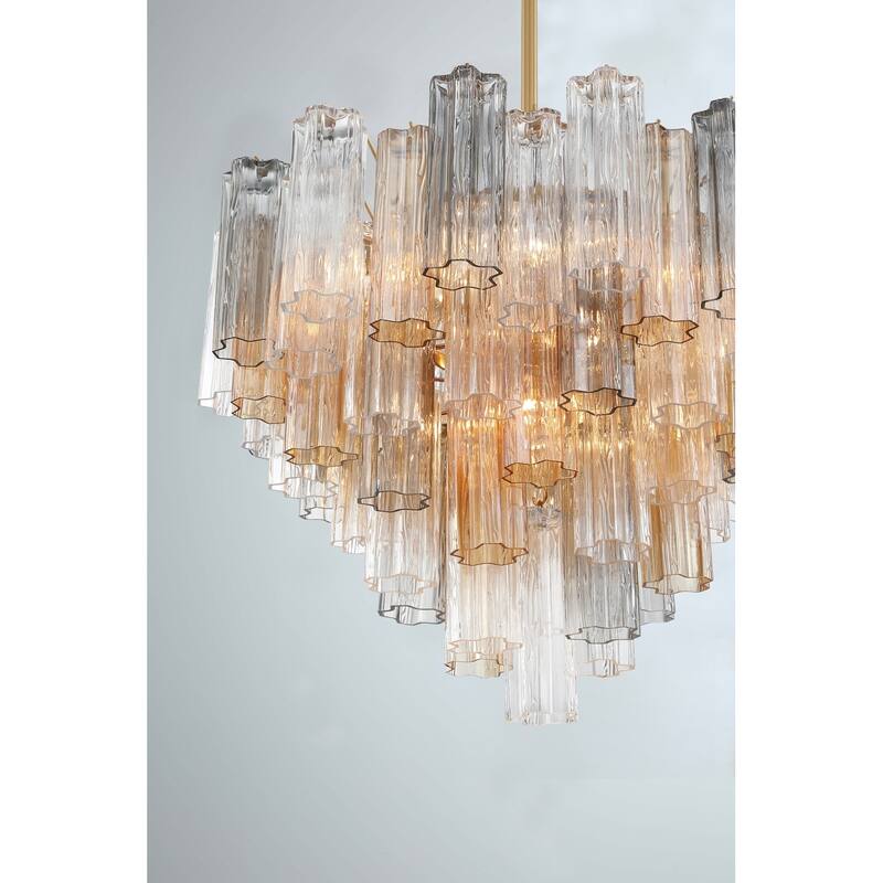 Crystorama Lighting Group ADD-312-AU Addis 12 Light 27" Wide Waterfall
