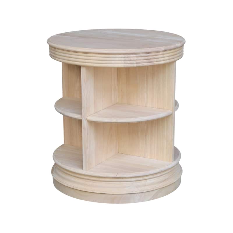 Library Round End Table - Unfinished