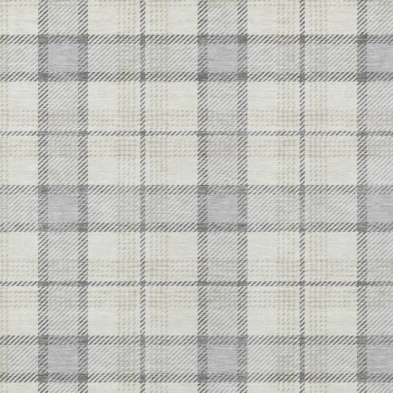 HomeRoots Plaid Transitional Rectangle Outdoor Rug
