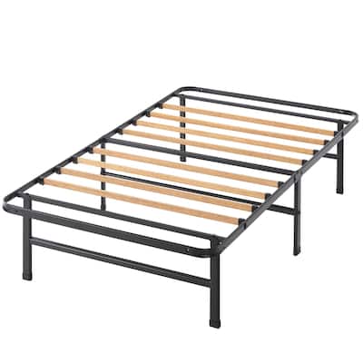 Priage by ZINUS Black Metal SmartBase® 14 Inch Essential Mattress Foundation with Bamboo Slats