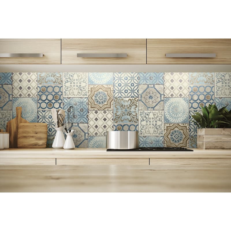 NextWall Moroccan Tile Peel and Stick Removable Wallpaper