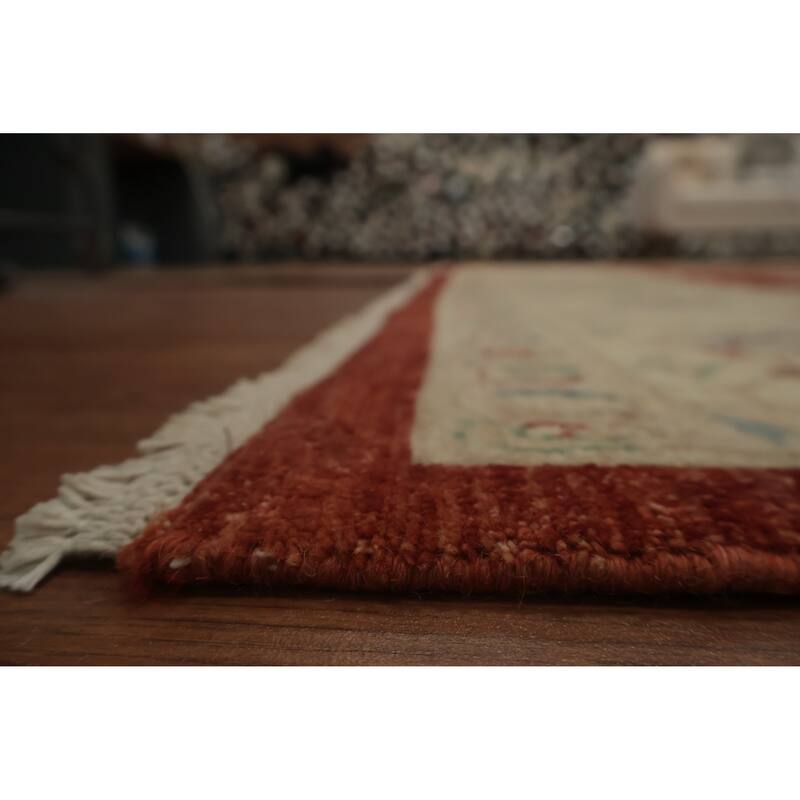 Hand Knotted Oriental 100% Wool Carpet Traditional All-Over Oranges & Rust Peshawar Area Rug - 13' 8'' X 10' 1''
