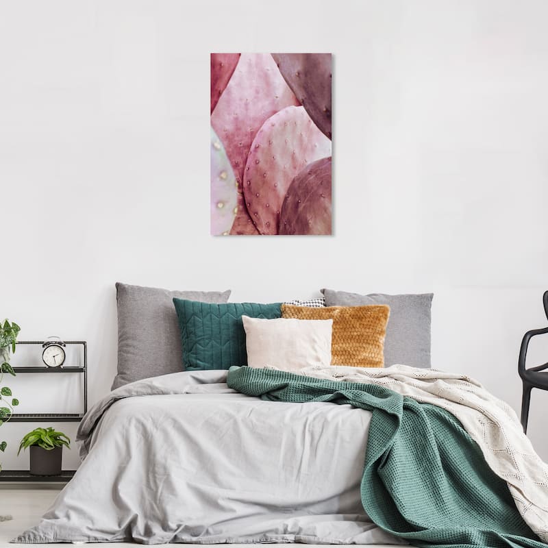 Wynwood Studio Canvas Floral and Botanical Cactus in Detail Pink and Modern & Contemporary Wall Art Canvas Print - 36 x 24