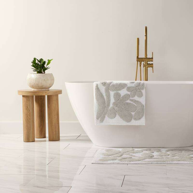 Becky Cameron 100% Cotton Floral Patterned Bath Mat