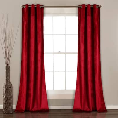 Porch & Den Lapeyrous Velvet Solid Room Darkening Window Curtain Panel Set