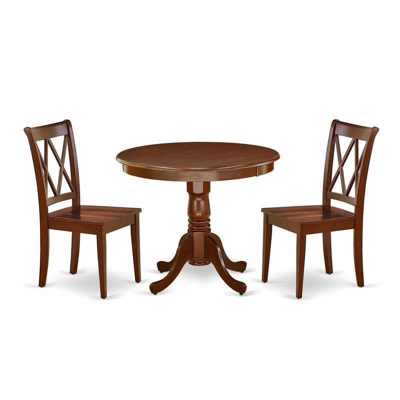 Medieval Dinette Set - 3 Piece Antique Table & Chairs - 36 Inch Round Table for Small Spaces