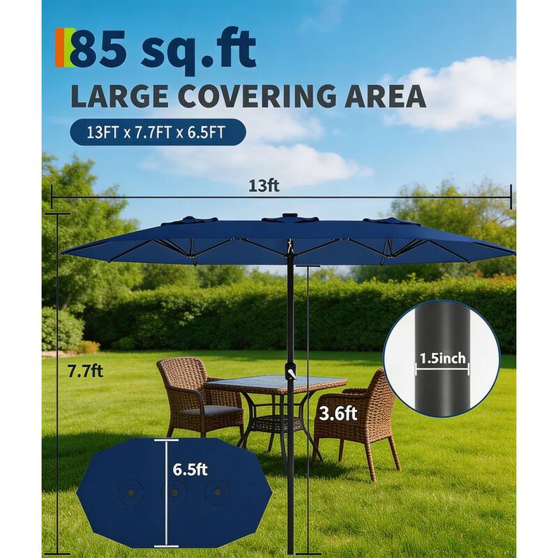 13ft Patio Umbrella, with Double Canopy, No Base