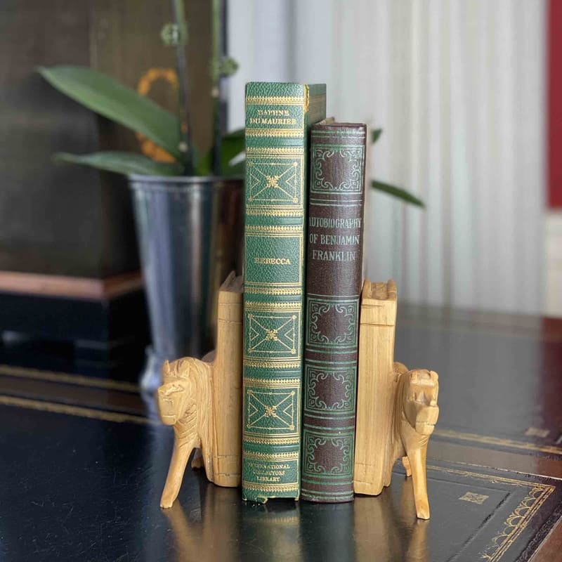 Handmade Jacaranda Wood Safari Bookends (Kenya)