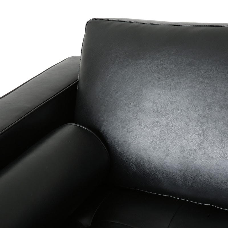 Malinta Contemporary Faux Leather Cushioned Club Chair by Christopher Knight Home