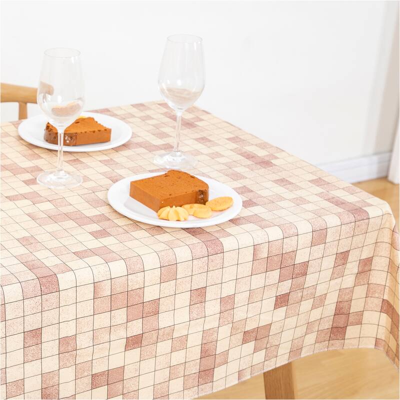 Celebrate tablecloth Great flannel back Gradient pink grid pattern