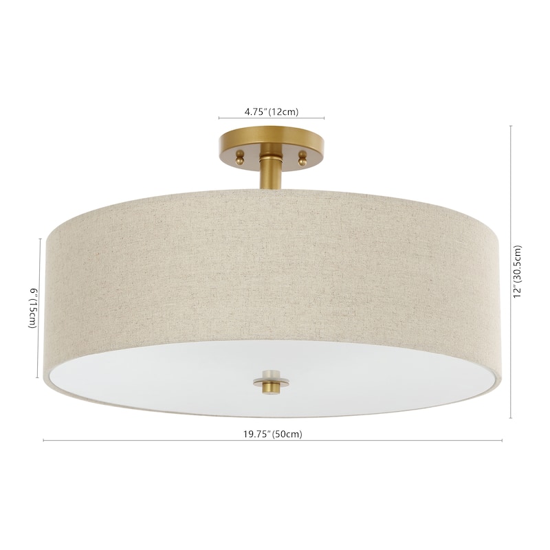 SAFAVIEH Lighting Carole Flush Mount - 20" W x 20" D x 12" H - 20Wx20Dx12H
