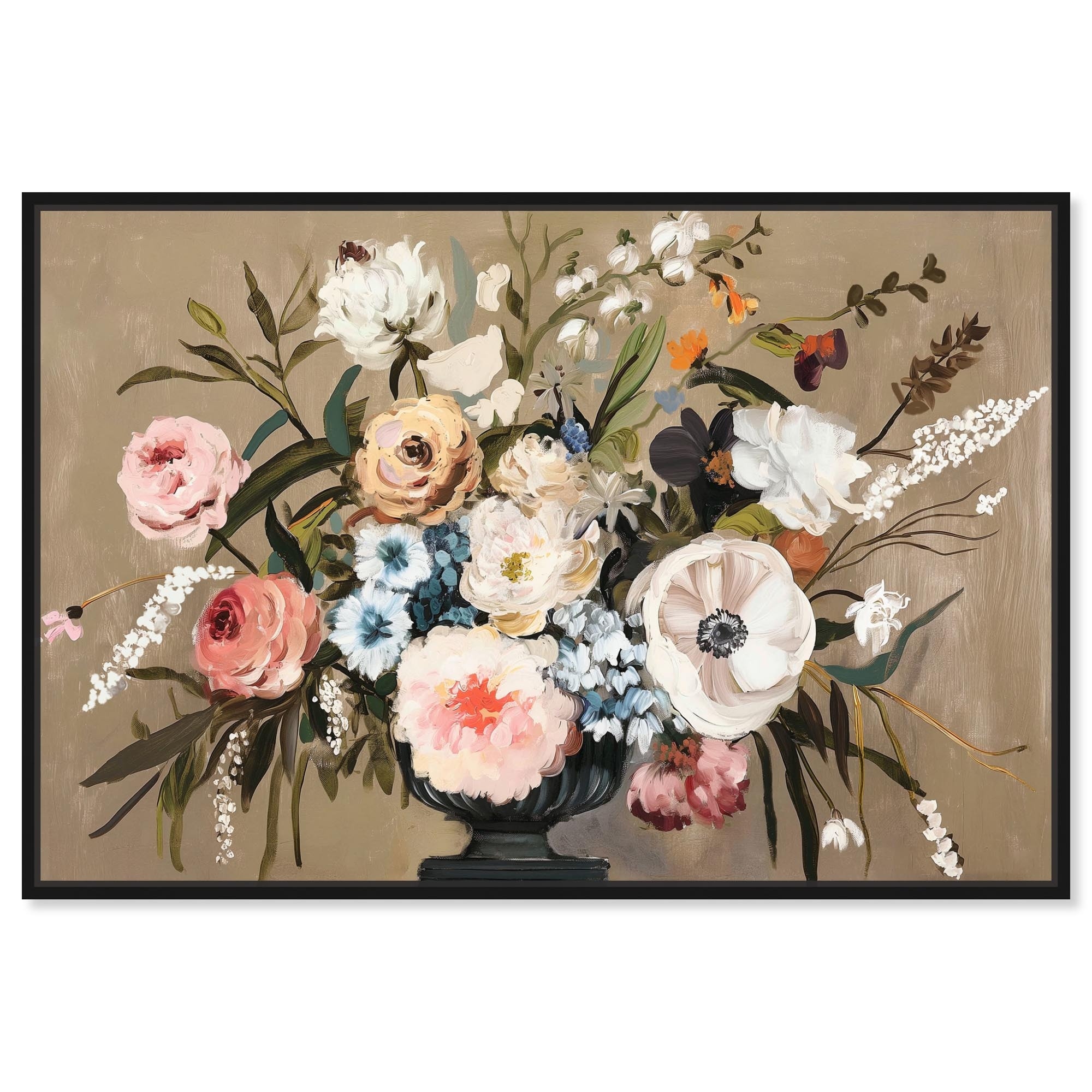 Malandrino Vase Canvas Glam Floral Art by Art Remedy