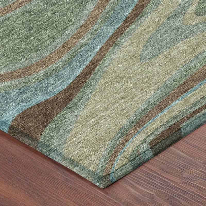 Machine Washable Indoor/ Outdoor Abstract Busey Chantille Rug