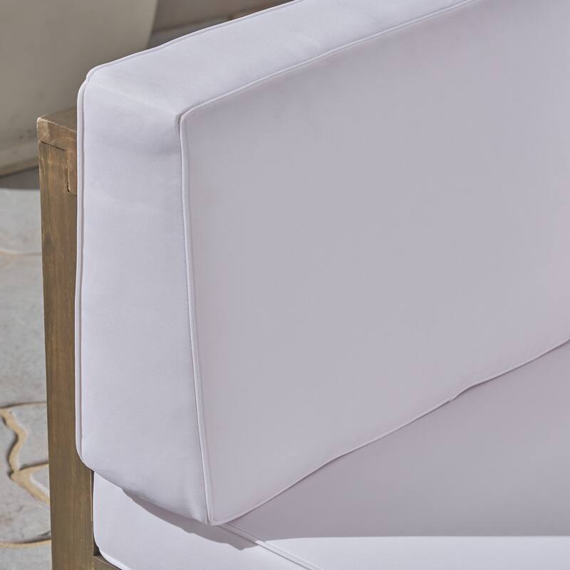 Oana Outdoor U-shaped 8-seat Acacia Sectional Sofa Set w/ Fire Pit by Christopher Knight Home