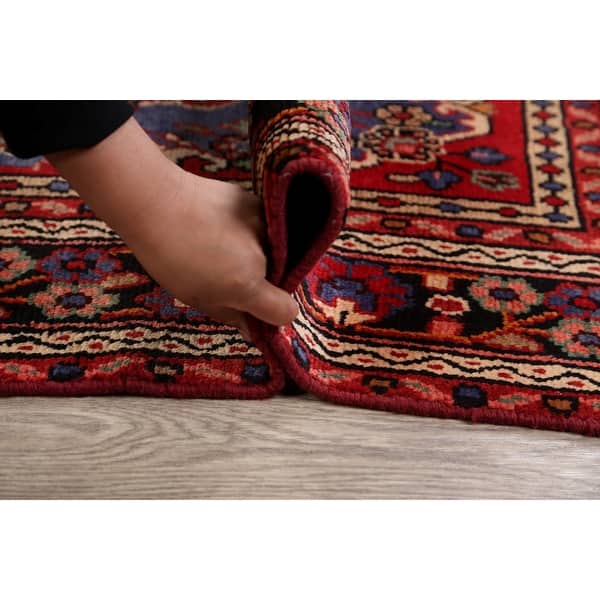 Floral Hamedan Persian Red Living Room Area Rug Wool Hand Knotted 6 7 X 9 8 On Sale Overstock 31502011