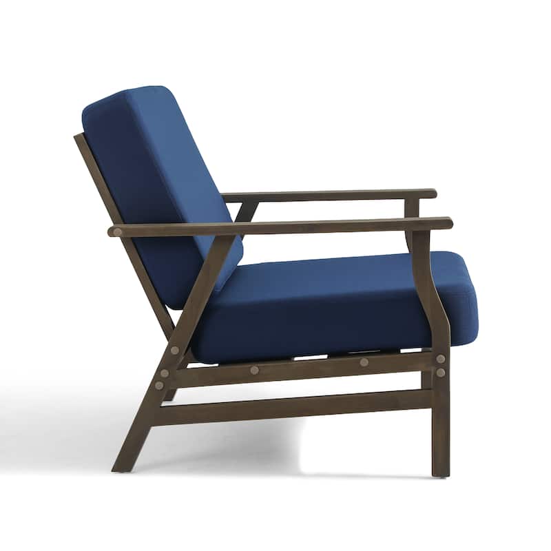 Outdoor 2 Set Teak Wood Club Chairs Set with Cushion