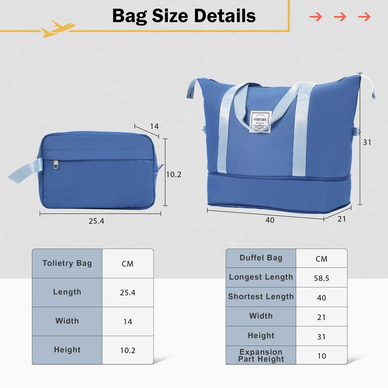 2-Piece 20/24 Inch, Modern Luggage Sets, Expandable Lightweight Luggage with TSA Lock, for Boarding Travel, Blue