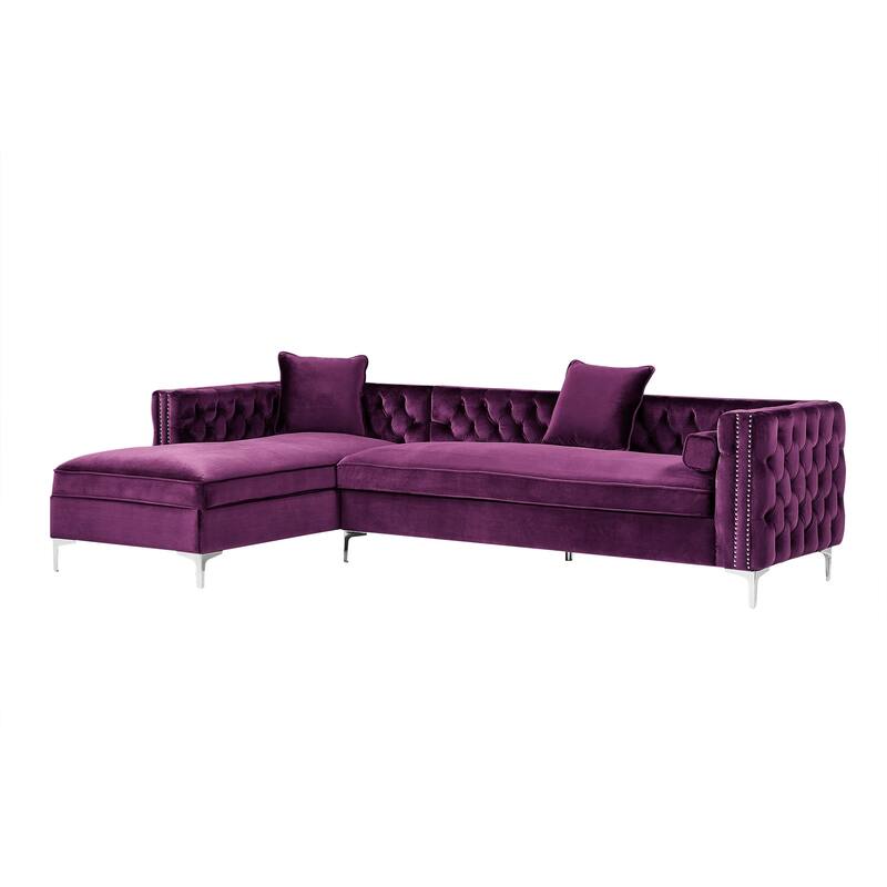 Dante Velvet Chaise Sectional Sofa