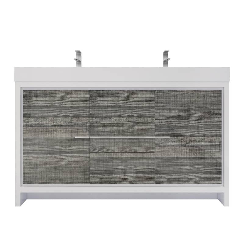 Dove 60'' Freestanding Vanity with Double Reinforced Acrylic Sink