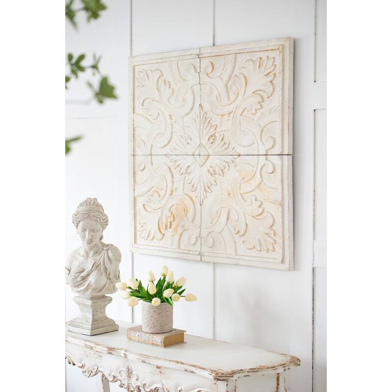 Farmhouse Style Wall Decor, Distressed Wooden Square Wall Panels, Suitable for Various Interior Styles