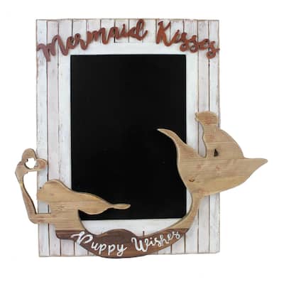 19.5" Mermaid Kisses Chalkboard - White