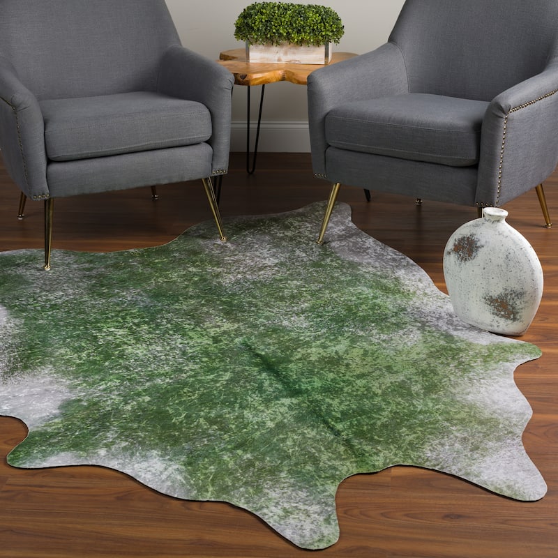 Addison Rugs Cheyenne Colorful Cowhide Print Non-Skid Area Rug