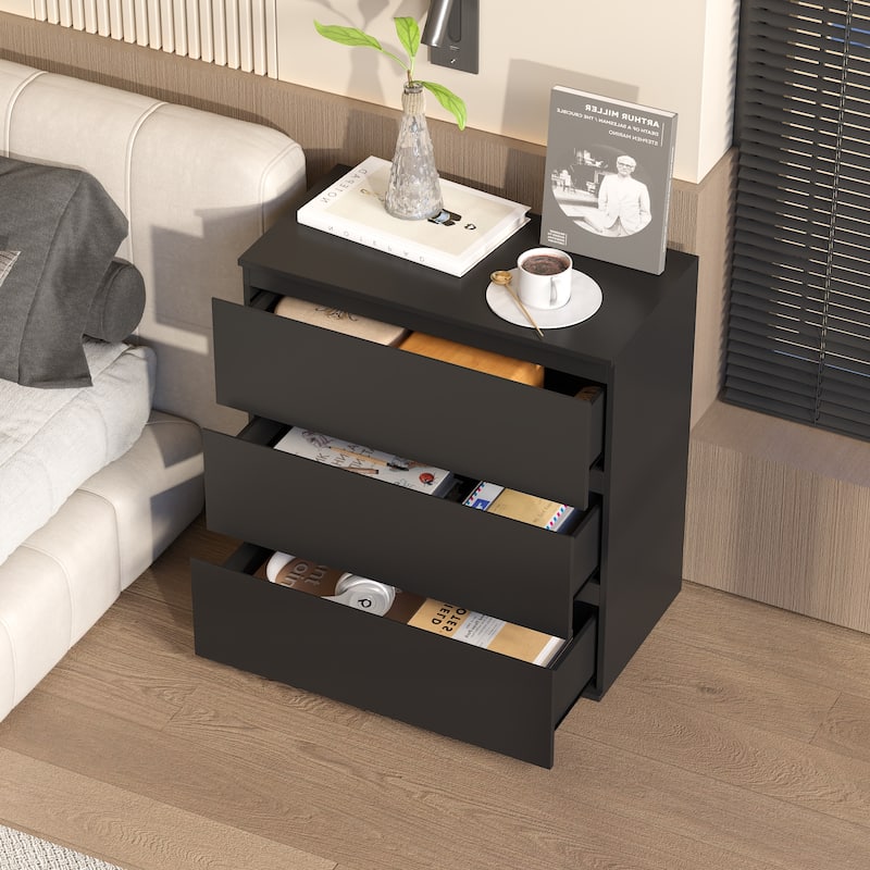 3 Drawer 32.3"H x 30.3" W Nightstand Chest Cabinet Dresser Bedroom Storage