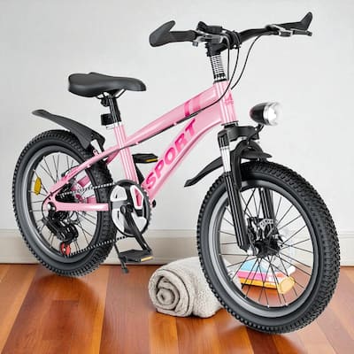 20 Inch Kids Mountain Bike for Boys & Girls Ages 7-12, 7-Speed with Dual Disc Brakes & Front Suspension Fork