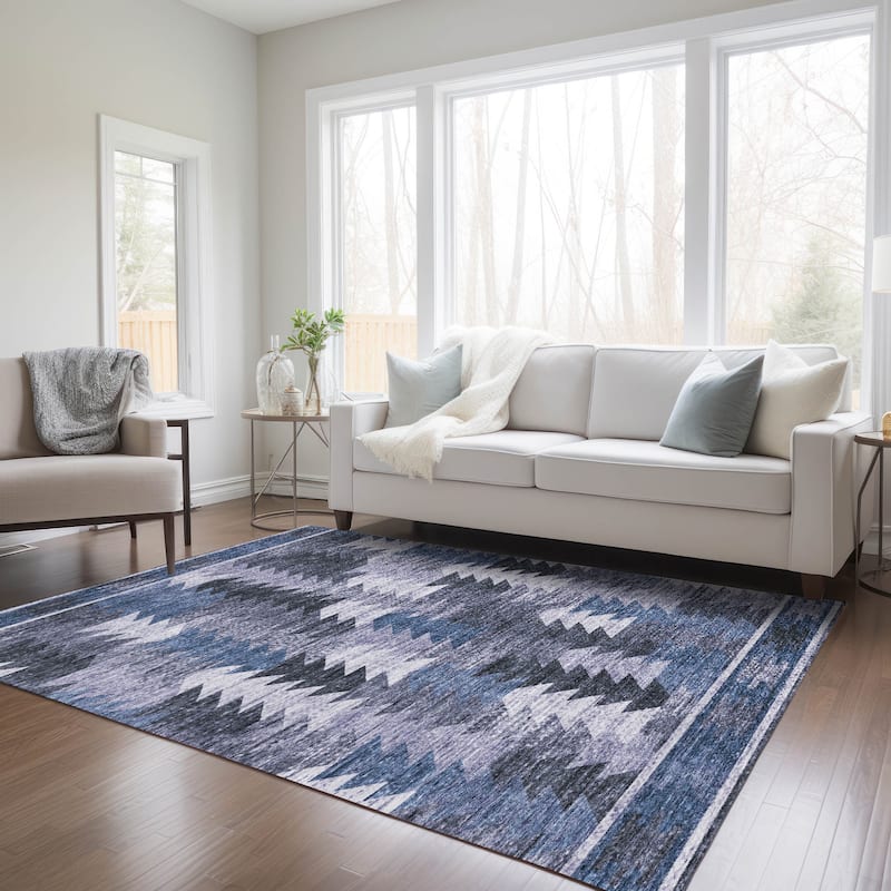 Machine Washable Indoor/ Outdoor Chantille Boho Moroccan Rug