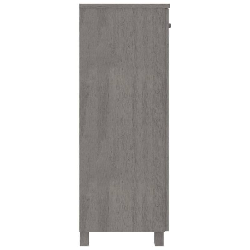 Shoe Cabinet, Gray Solid Pine Wood w Block Legs, 4 Shelves, 43 Inch