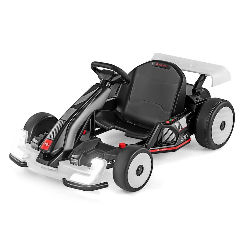 Kids Ride-On Electric Go Kart with Drift Mode and Safety Harness USB Music, and AUX Input - 45"/47"/49" x 29" x 21" (L x W x H)