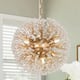 Kenira Modern Gold Glam 6-Light Globe Crystal Dandelion Firework Chandelier Ceiling Lights - Gold