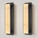 preview thumbnail 2 of 34, KAYLA 1-Light Gold LED Wall Sconce, Natural Alabaster Wall Sconce,Outdoor Sconce Rectangular Bedside Wall Lighting