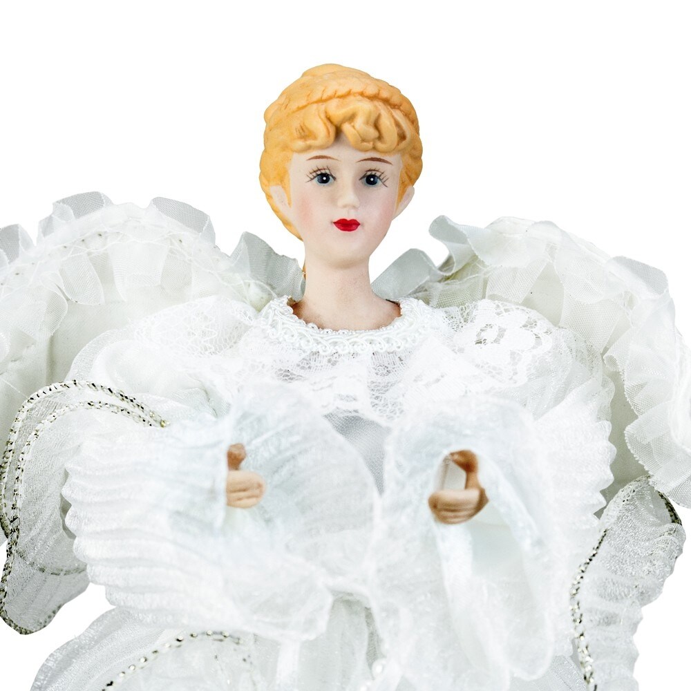 Shop Angel Christmas Tree Topper In White Dress 8 0 In X 5 0 In X 11 0 In Free Shipping On Orders Over 45 Overstock 17740936