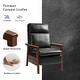 preview thumbnail 14 of 14, Gladys Mid-Century Modern Genuine Leather Solid Wood Recliner By HULALA HOME