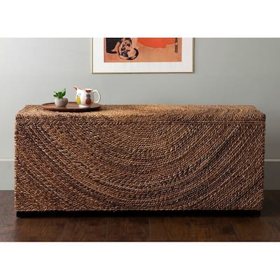 East at Main Woven Abaca Lift Top Storage Bench