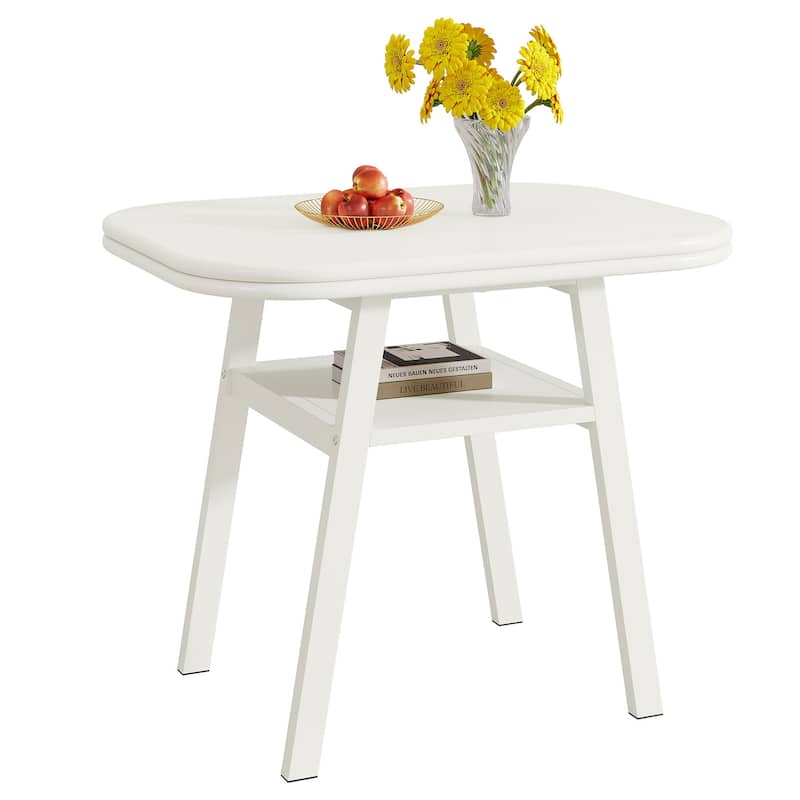 Modern Dining Table, Kitchen Table with Storage Shelf for Dining/Living Room, Home, Apartment