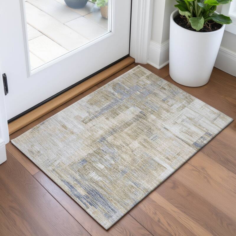 Premium Washable Super Soft Abstract Glam Mayfield Rug - Ivory - 1'8" x 2'6"