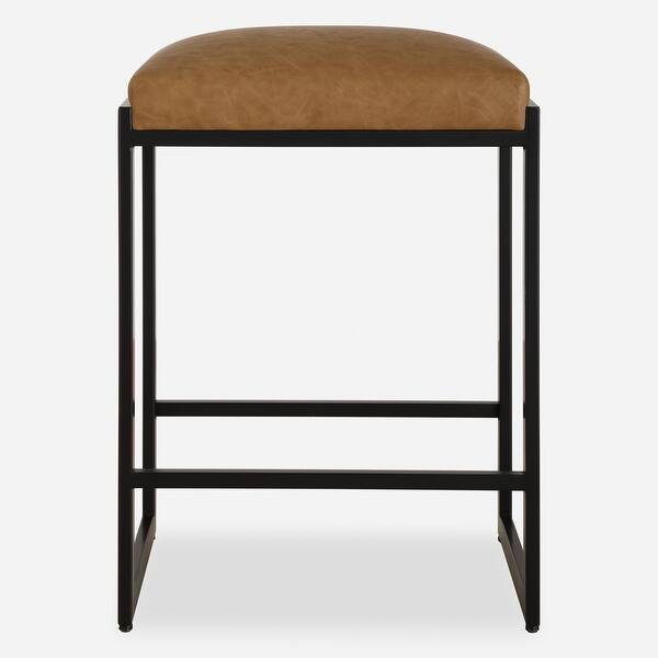 slide 2 of 6, Solid Framed Counter Stool - 25.75" - Black and Brown