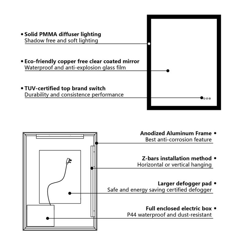 Modern Wall Mounted LED Bathroom mirror