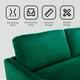 Modern Loveseat Square Arms Upholstered Velvet Sofa with Pillows