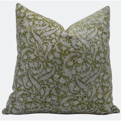 Fabdivine Linen Square Block print pillow Cover