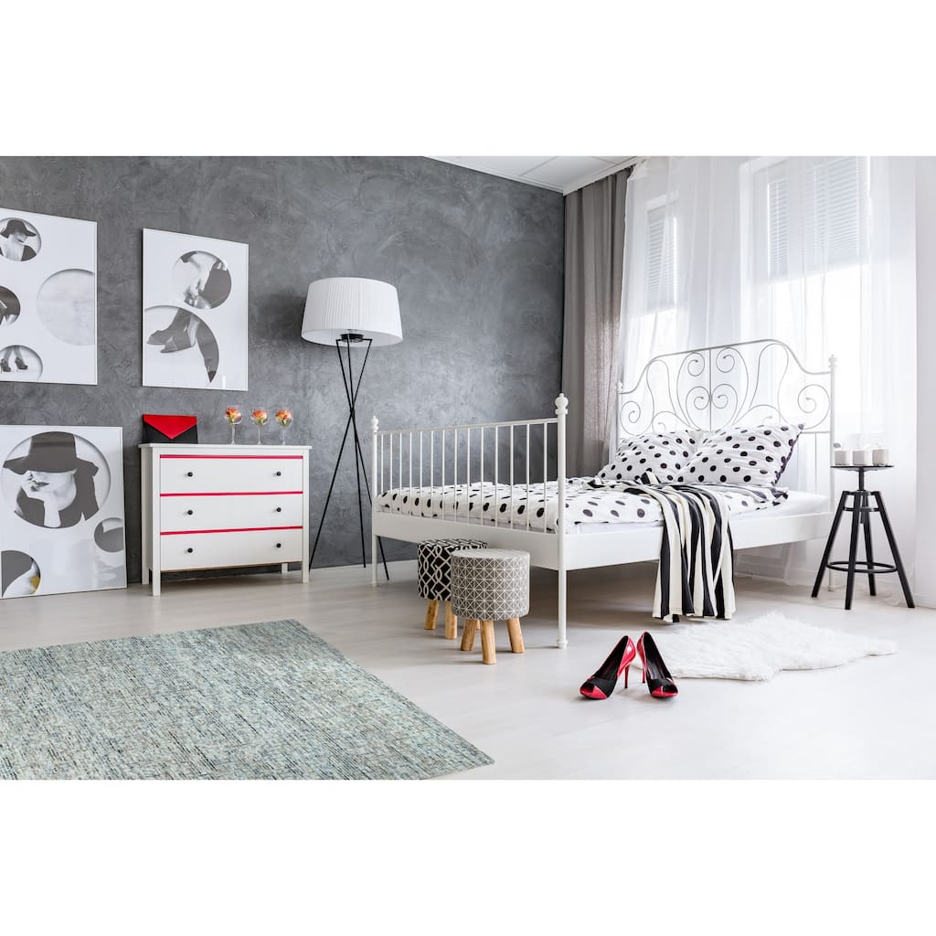 Medium Blue Modern Contemporary Modern Tufted Loop Area Rug - 5' x 8'