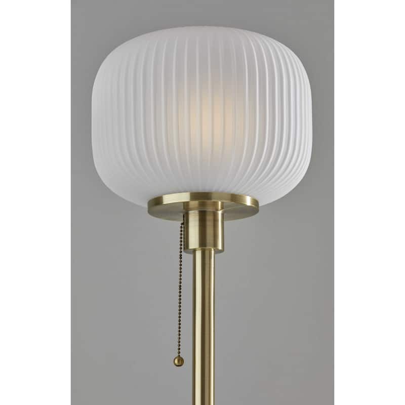 65 Inch Torchiere Floor Lamp with White Globe Shade for Living Room - 10" x 10" x 65"